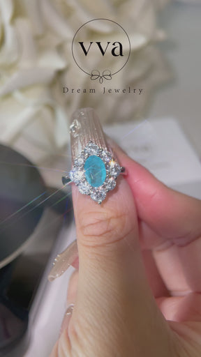 Lab-Created Blue Paraiba Tourmaline Ring 1.5ct 18K