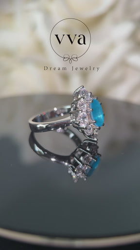 Lab-Created Blue Paraiba Tourmaline Ring 1.5ct 18K