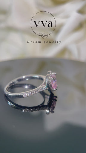 1.5ct Pink Cubic Zirconia Heart Shape Ring