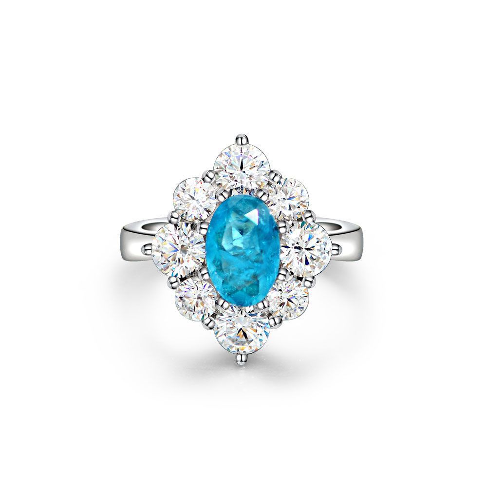 Lab-Created Blue Paraiba Tourmaline Ring 1.5ct 18K