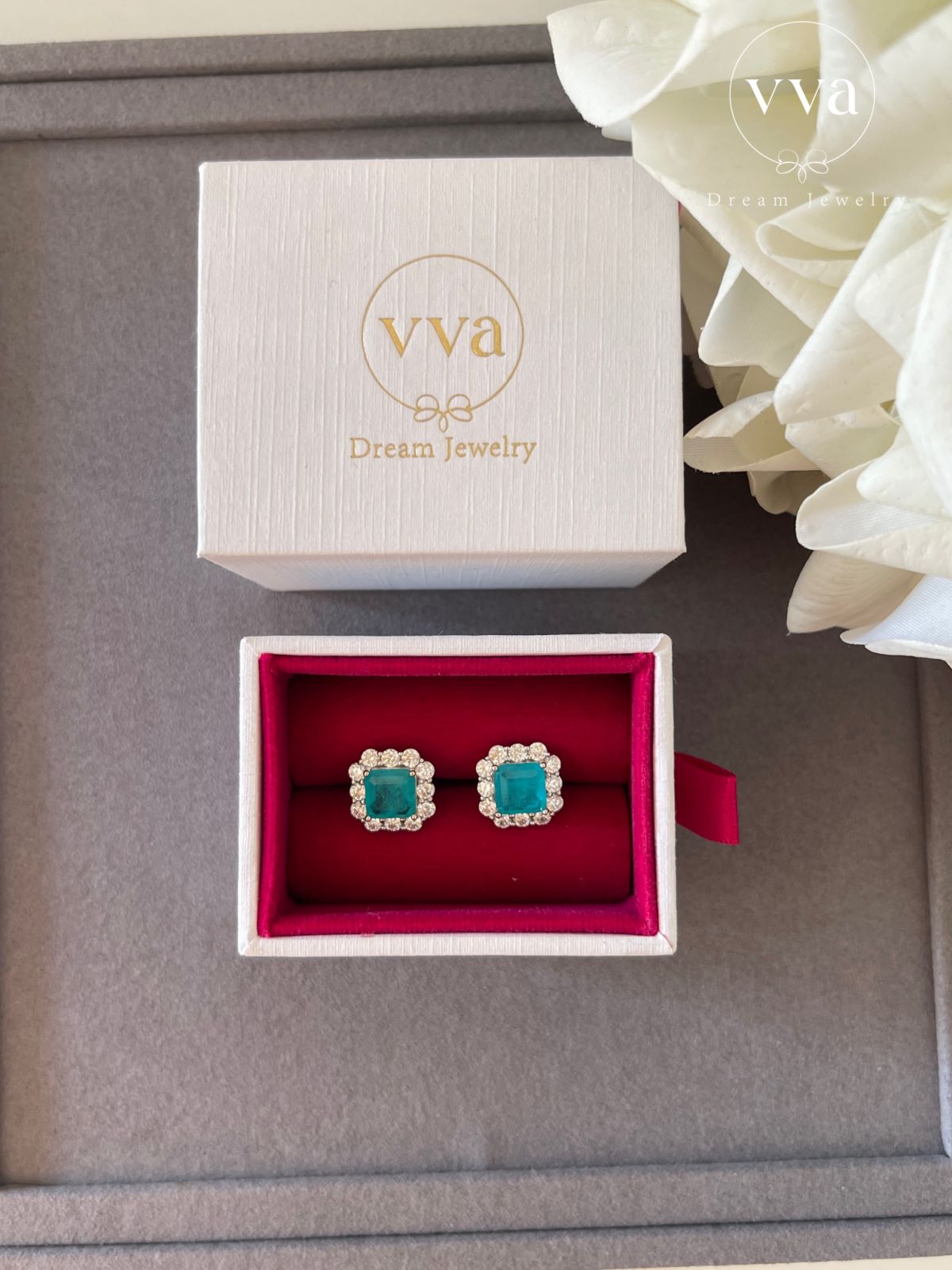 Lab-Created Paraiba Tourmaline Earring 2ct 18K Gold-Plated