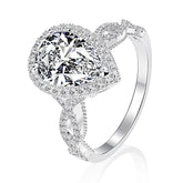 Pear Shape Moissanite Engagement Ring 2ct