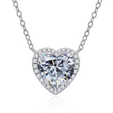 Heart Shape Moissanite Necklace 18K Gold-Plated