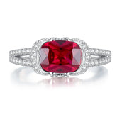 Lab-Created Ruby Ring 18K Gold-Plated