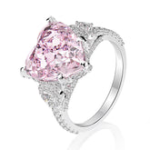 6ct Heart Shape Pink Moissanite Engagement Ring 18K Gold-Plated