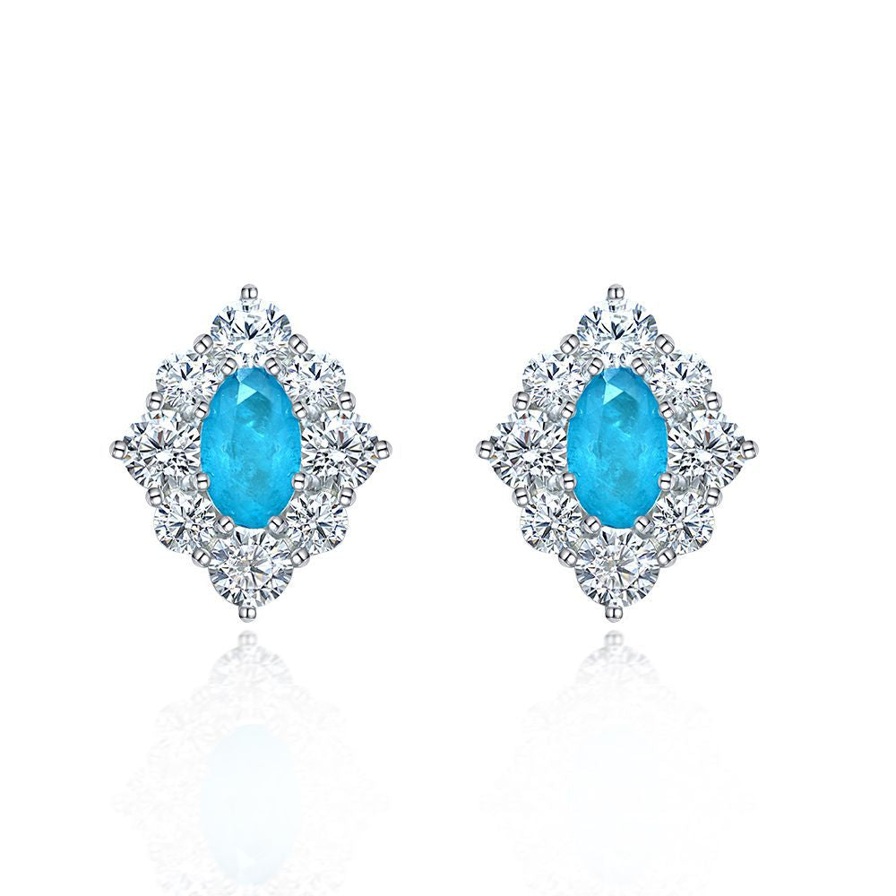 Lab-Created Blue Paraiba Tourmaline Earring 1.5ct