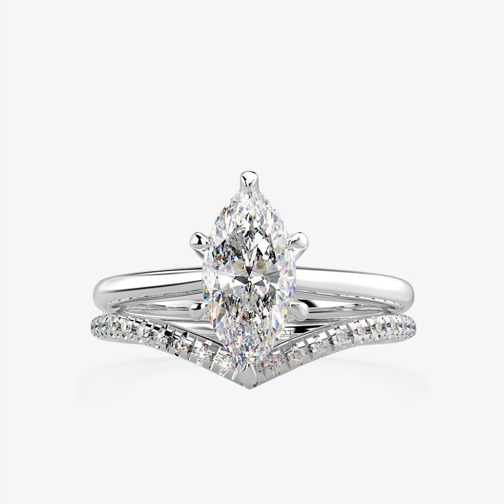 Marquise Moissanite Engagement Ring 18K Gold-Plated Collection