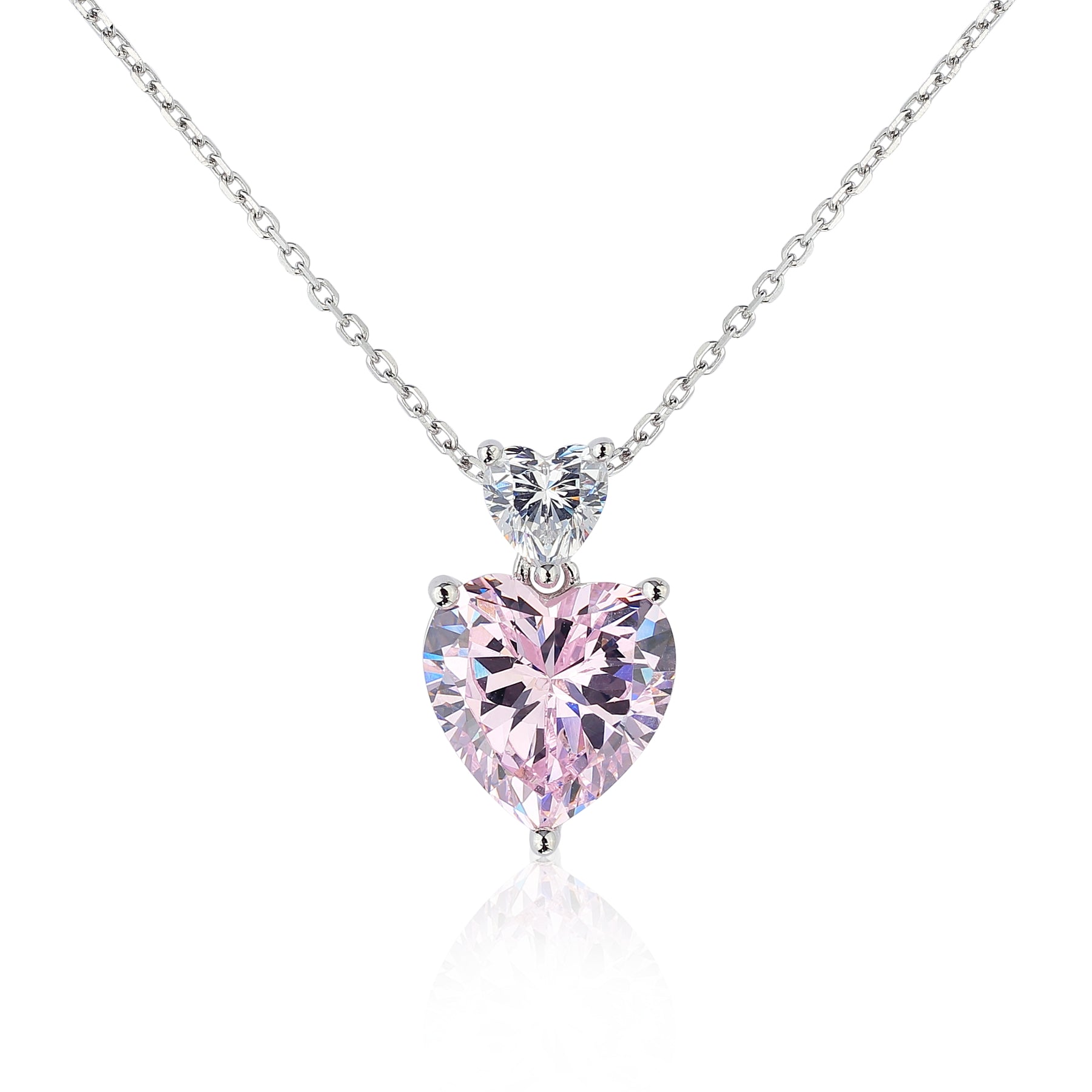 Heart Shape Moissanite Necklace 6.5ct 18K Gold-Plated