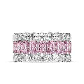 Luxury Pink Moissanite Ring 18K Gold-Plated