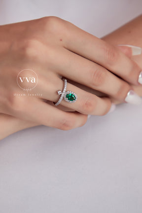 Emerald Ring 1ct 18K Gold-Plated