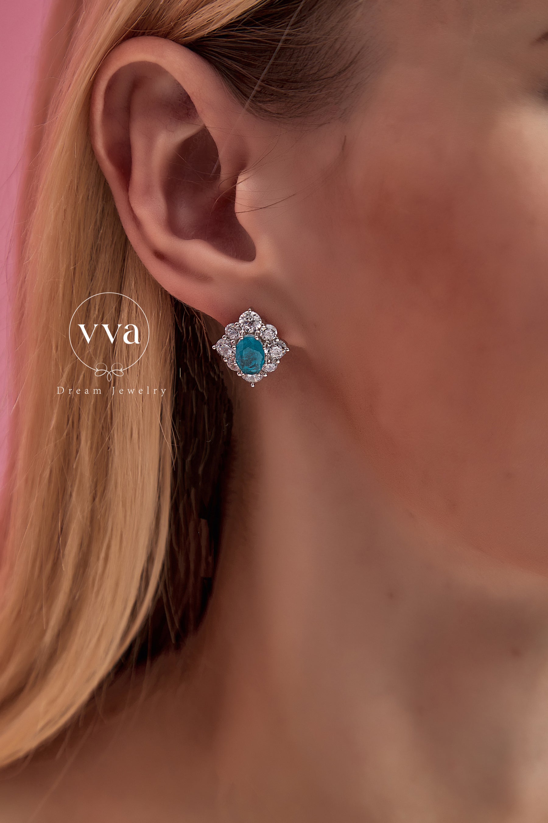 Lab-Created Blue Paraiba Tourmaline Earring 1.5ct