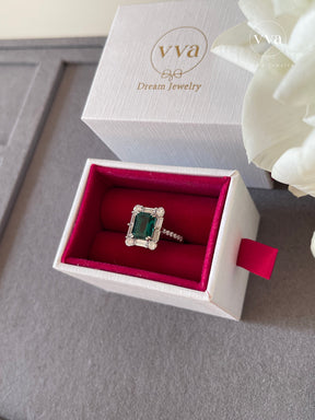 Lab-created Emerald Ring 2ct 18K Gold-Plated