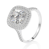 Cushion Moissanite Engagement Ring 3ct 18K Real Gold Plated