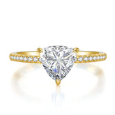 Trillion Moissanite Engagement Ring 1ct 18K Gold-Plated