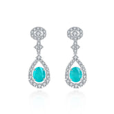 Lab-Created Paraiba Tourmaline Earring 3.5ct 18K Gold-Plated