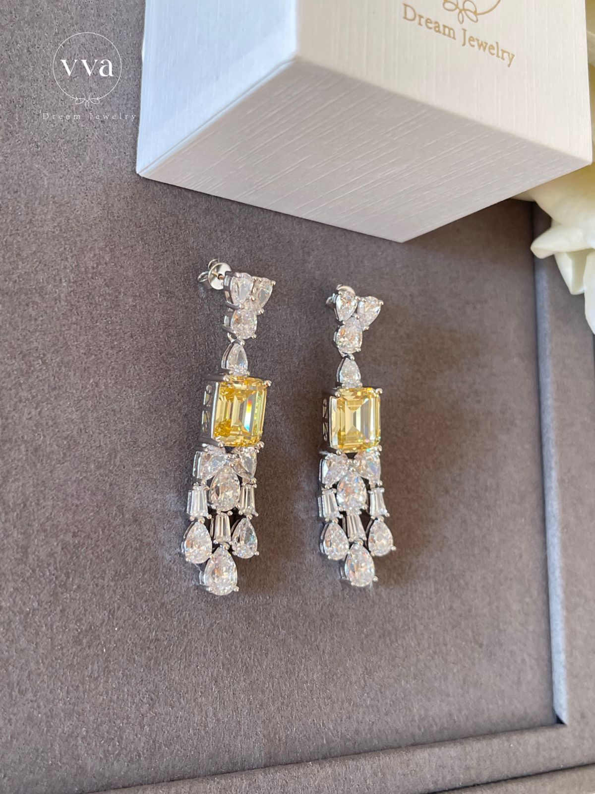 Luxury Moissanite Earring 6ct 18K Gold-Plated