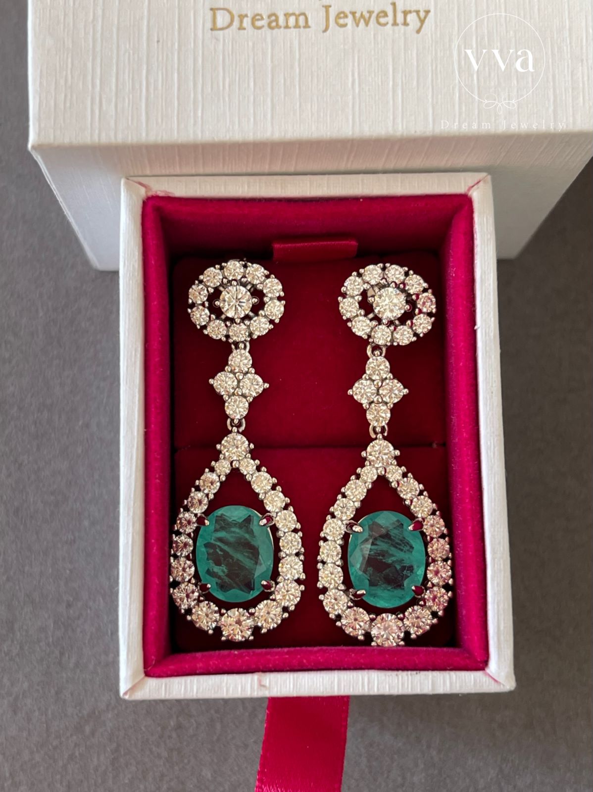 Lab-Created Paraiba Tourmaline Earring 3.5ct 18K Gold-Plated