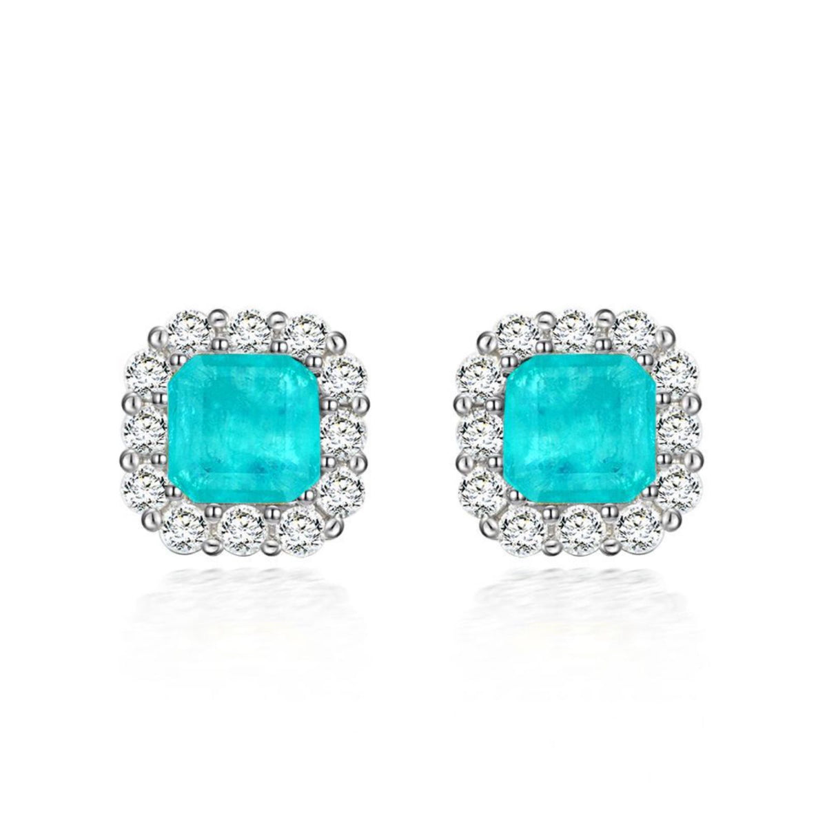 Lab-Created Paraiba Tourmaline Earring 2ct 18K Gold-Plated