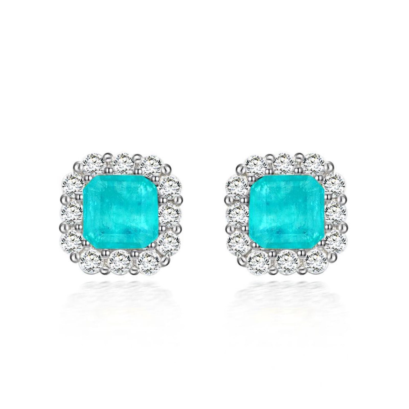 Lab-Created Paraiba Tourmaline Earring 2ct 18K Gold-Plated