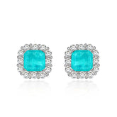 Lab-Created Paraiba Tourmaline Earring 2ct 18K Gold-Plated