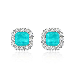 Lab-Created Paraiba Tourmaline Earring 2ct 18K Gold-Plated