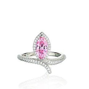 Marquise Pink Moissanite Ring 18K Gold-Plated