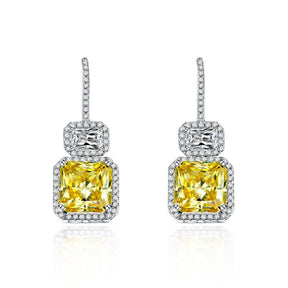 Yellow Moissanite Earring 18K Gold-Plated