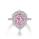 Pink Moissanite Pear Shape Ring 1.5ct