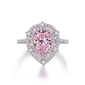 Pink Moissanite Pear Shape Ring 1.5ct