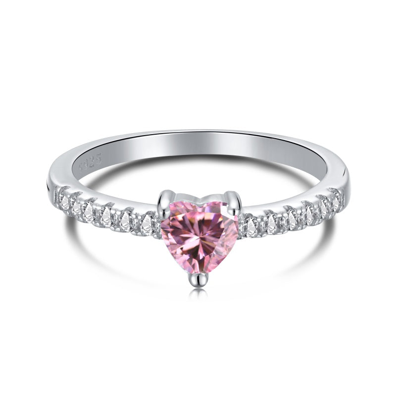 Radiant Cut Bubble Pink Moissanite Ring 18K Gold-Plated, 7 / Pink