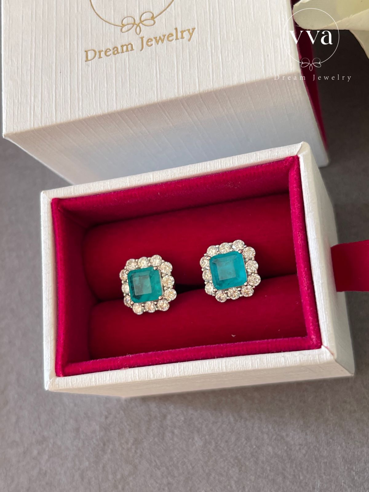 Lab-Created Paraiba Tourmaline Earring 2ct 18K Gold-Plated