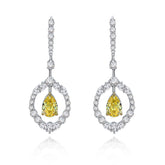 3ct Lab-created Yellow Pear Shape Moissanite Earring