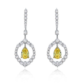 3ct Lab-created Yellow Pear Shape Moissanite Earring