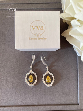 3ct Lab-created Yellow Pear Shape Moissanite Earring