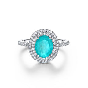 Lab-Created Paraiba Tourmaline Ring 2ct 18K Gold-Plated