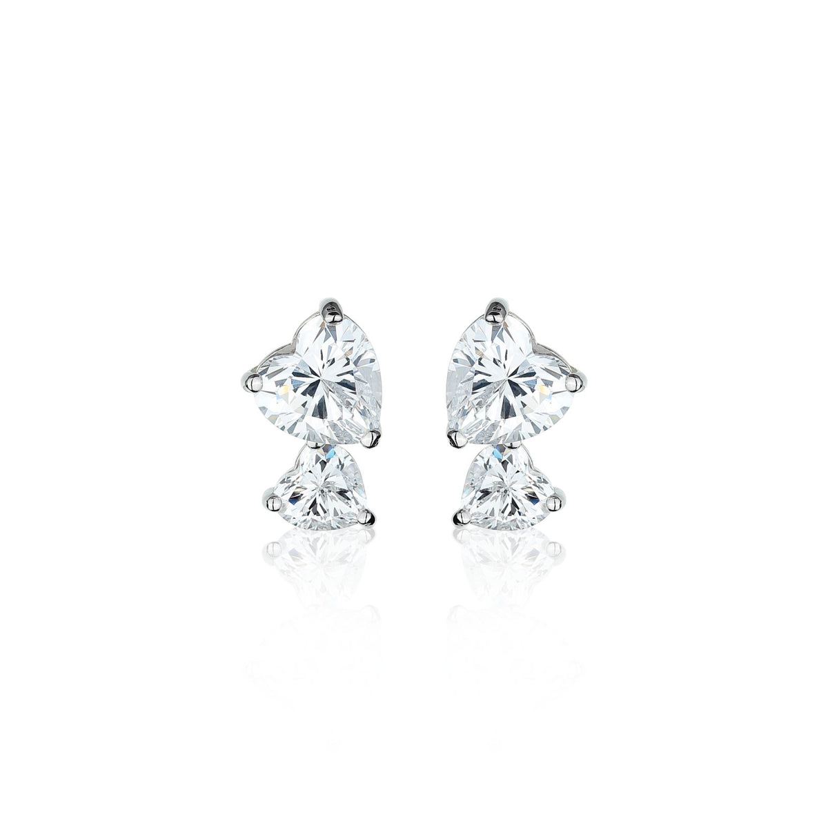 Sister Heart Shape Moissanite Earring 18K Gold-Plated