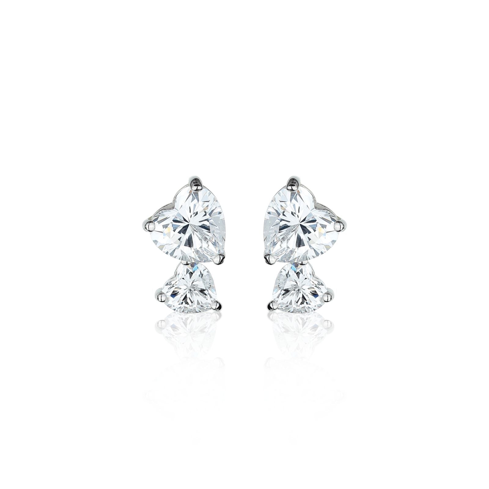 Sister Heart Shape Moissanite Earring 18K Gold-Plated