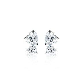 Sister Heart Shape Moissanite Earring 18K Gold-Plated