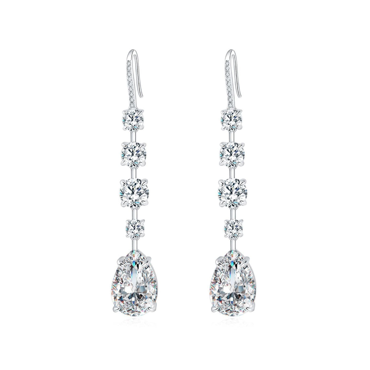 Cocktail Moissanite Earring 10ct 18K Gold-Plated