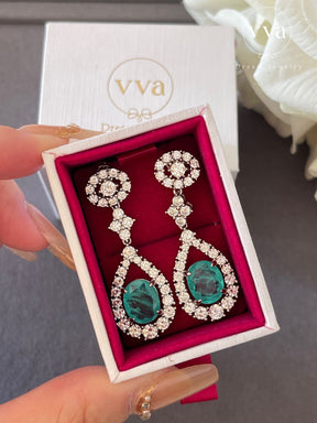 Lab-Created Paraiba Tourmaline Earring 3.5ct 18K Gold-Plated