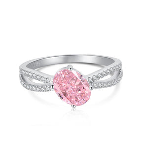 Pink Zircon Oval Shape Ring